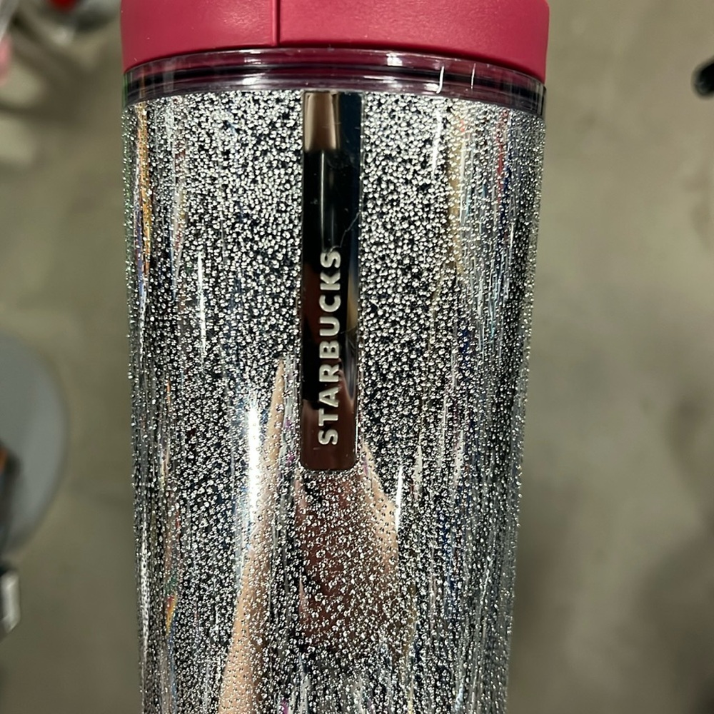 2013 Starbucks Metallic Silver Water Droplet Pebble Texture Tumbler Cup Mug 16oz